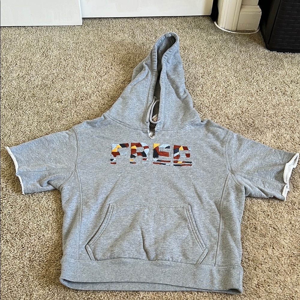 Free People Gray Short-Sleeve Hoodie size XS EUC